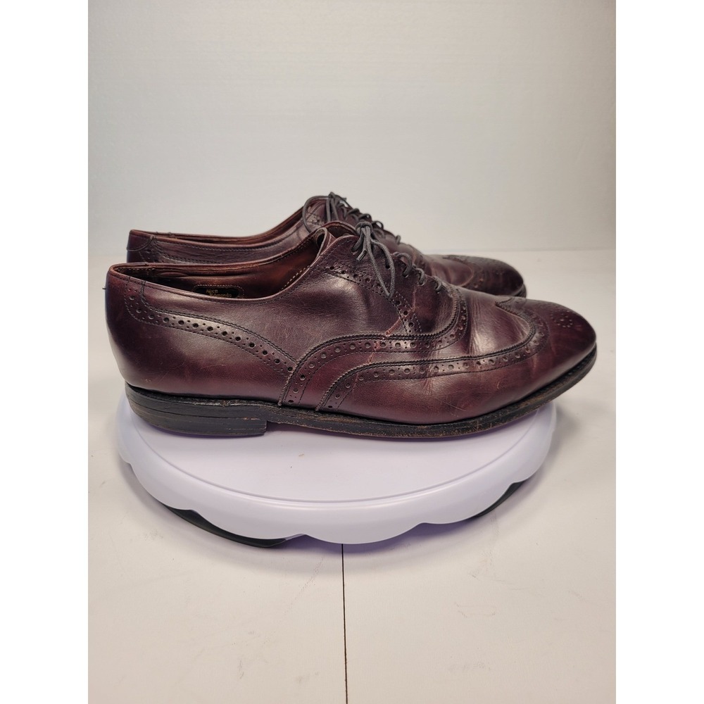 Allen Edmonds McAllister Mens Burgundy Leather Wingtip Oxford Dress Shoes 10.5 B - Picture 2 of 10